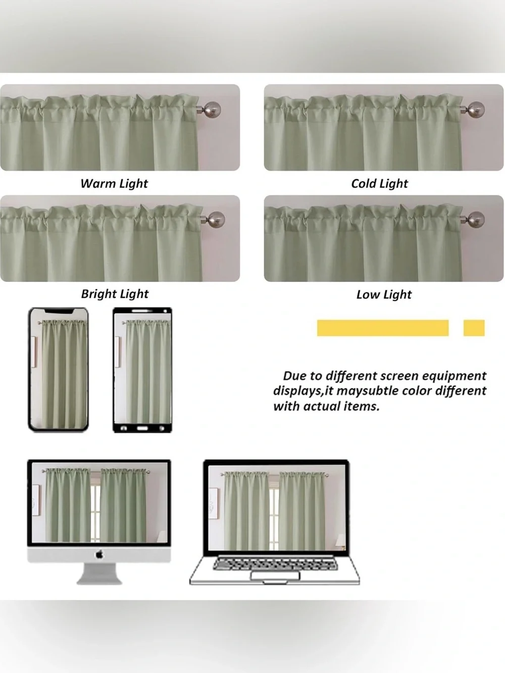 Chyhomenyc Bennett Faux Linen Curtains Sage Green 40x96 2 Panels